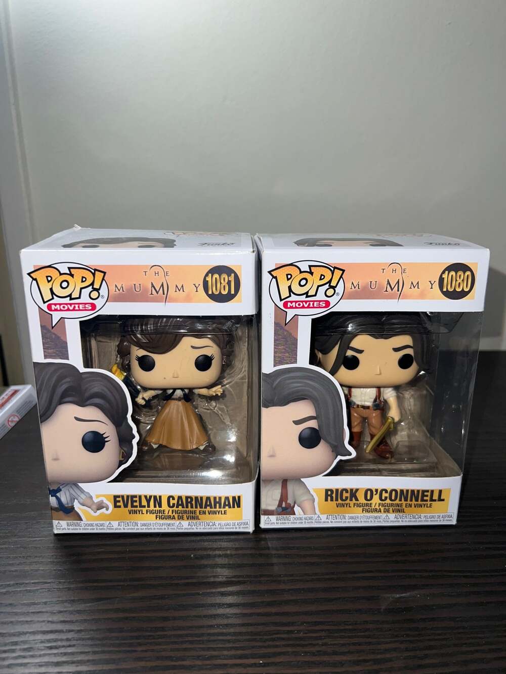 VAULTED Rick O'Connell & Evelyn Carnahan The Mummy Funko Pops #1080 #1081 Movies